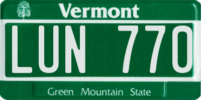 VT license plate LUN770