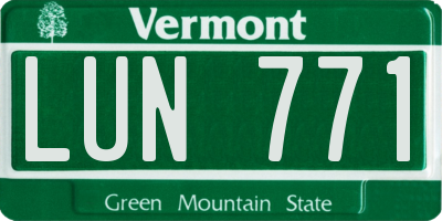 VT license plate LUN771