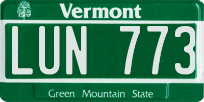 VT license plate LUN773