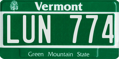 VT license plate LUN774