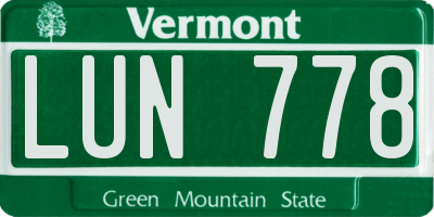 VT license plate LUN778
