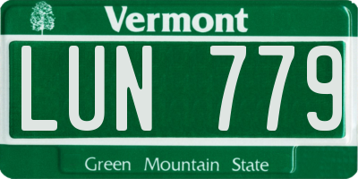 VT license plate LUN779