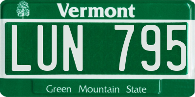 VT license plate LUN795