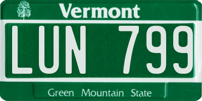 VT license plate LUN799
