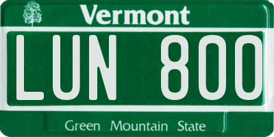 VT license plate LUN800