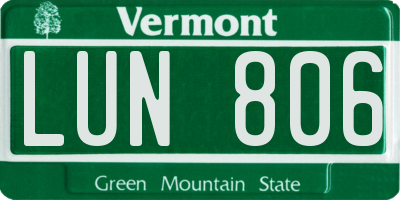 VT license plate LUN806