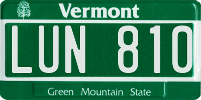 VT license plate LUN810