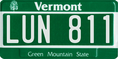 VT license plate LUN811