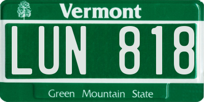 VT license plate LUN818