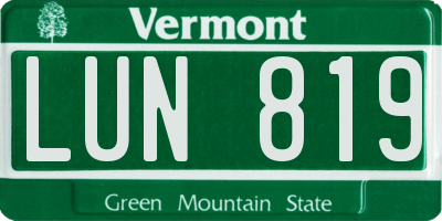 VT license plate LUN819