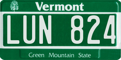 VT license plate LUN824