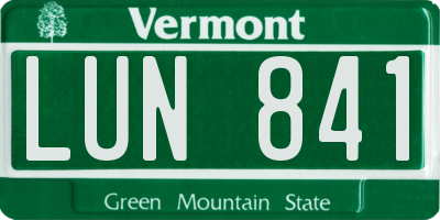 VT license plate LUN841