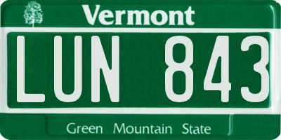 VT license plate LUN843