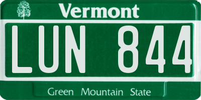 VT license plate LUN844