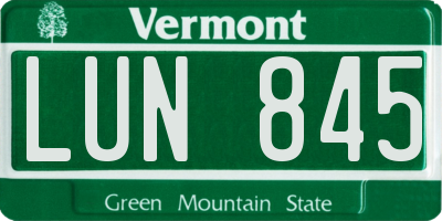 VT license plate LUN845