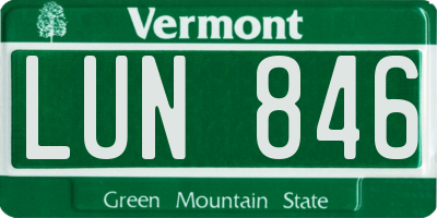 VT license plate LUN846