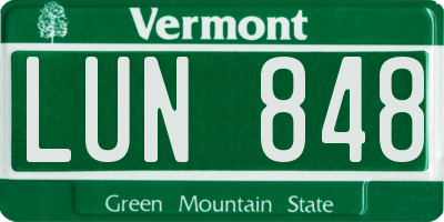 VT license plate LUN848
