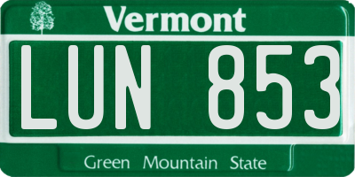 VT license plate LUN853