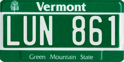 VT license plate LUN861