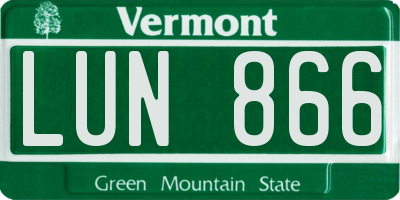 VT license plate LUN866