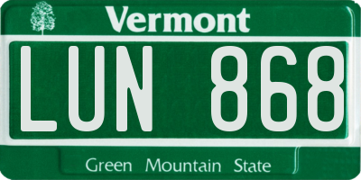 VT license plate LUN868