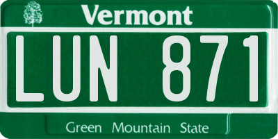 VT license plate LUN871