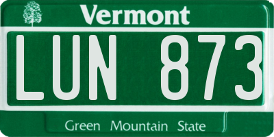 VT license plate LUN873
