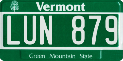 VT license plate LUN879