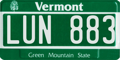 VT license plate LUN883