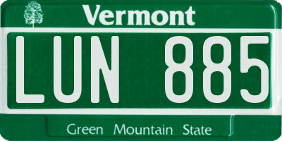 VT license plate LUN885