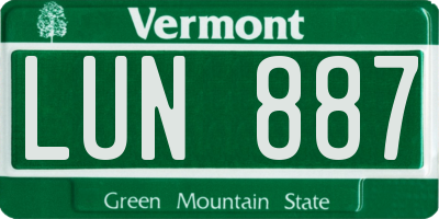 VT license plate LUN887