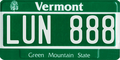 VT license plate LUN888