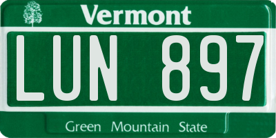 VT license plate LUN897