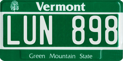 VT license plate LUN898