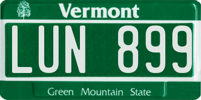 VT license plate LUN899