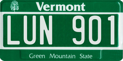 VT license plate LUN901
