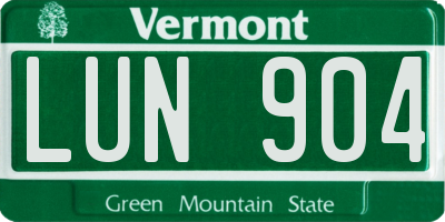 VT license plate LUN904
