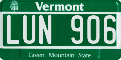 VT license plate LUN906