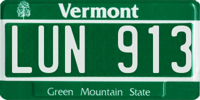 VT license plate LUN913