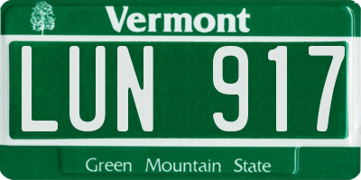 VT license plate LUN917