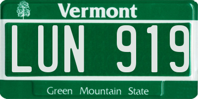 VT license plate LUN919