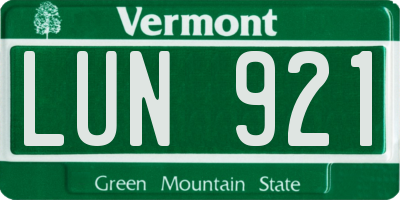 VT license plate LUN921