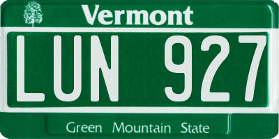 VT license plate LUN927