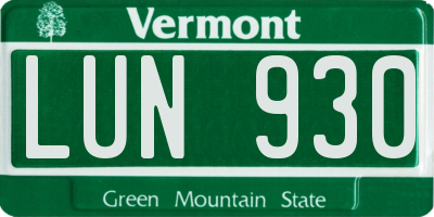 VT license plate LUN930