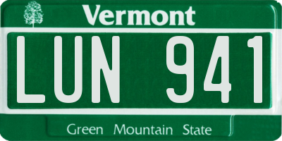 VT license plate LUN941