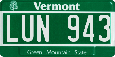 VT license plate LUN943
