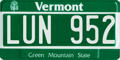 VT license plate LUN952