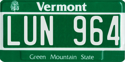 VT license plate LUN964