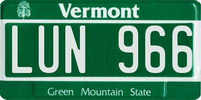 VT license plate LUN966