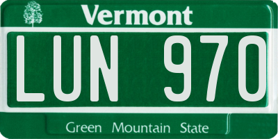 VT license plate LUN970